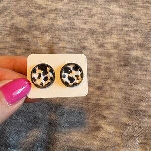 Cow print earrings